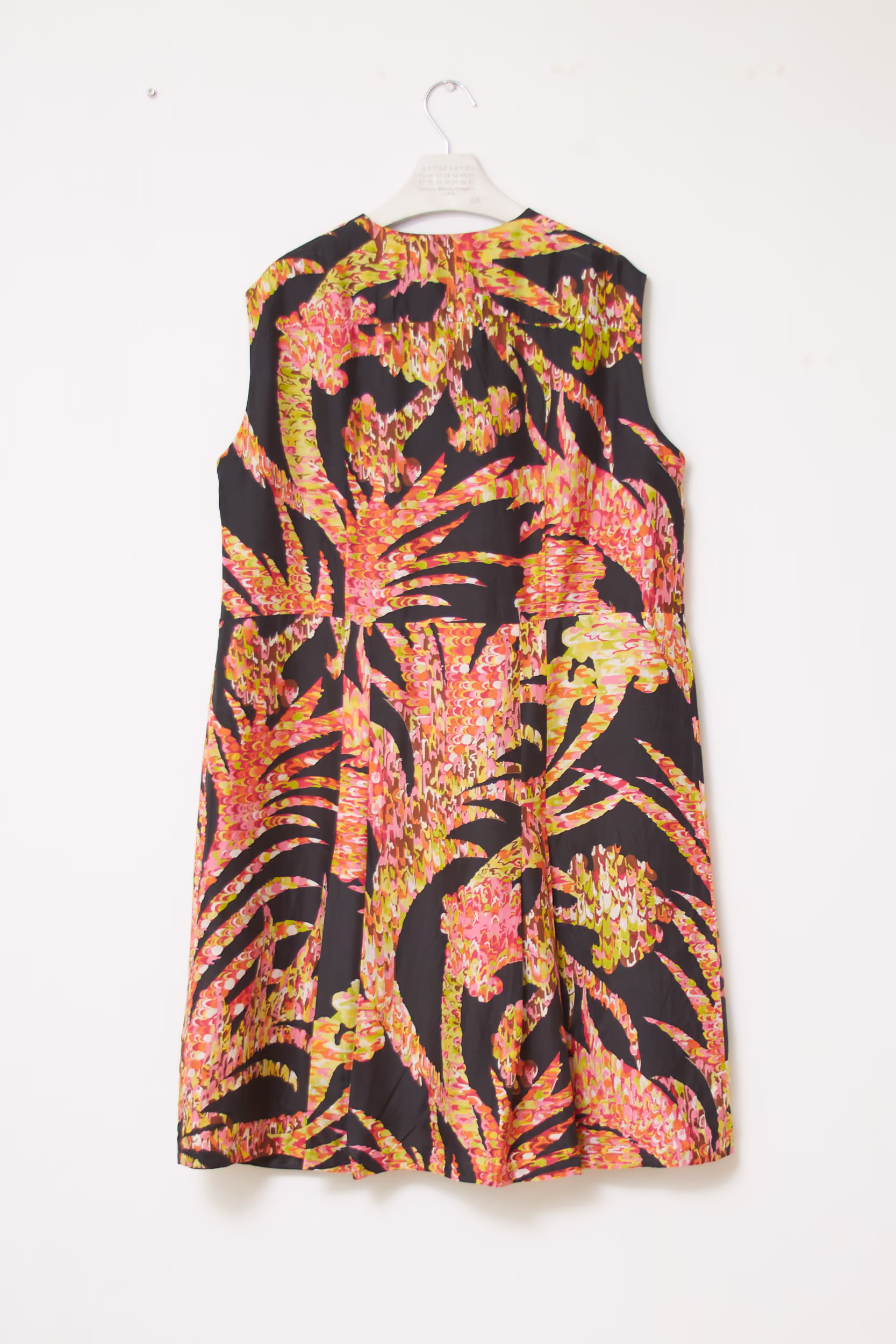 Rochie Baronia din Mătase Naturală 100%, Imprimeu Abstract Tropical - Vintage - XL - imagine 3
