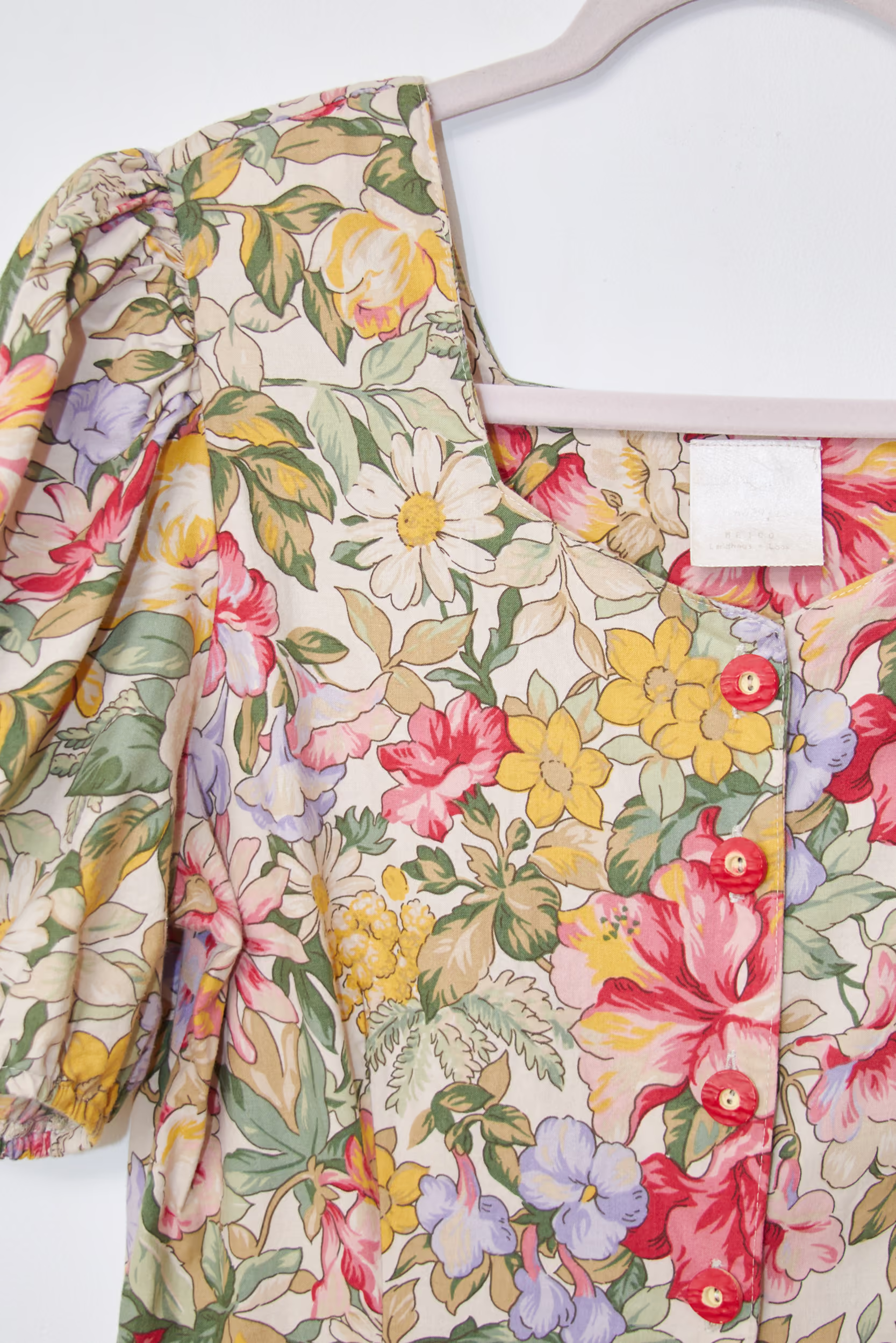 Rochie Meico Landhaus din Pânză de Bumbac cu Imprimeu Floral Romantic - Vintage - M - imagine 3