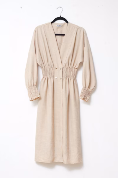Rochie Midi Bej din Amestec Texturat - Therapy - M/L