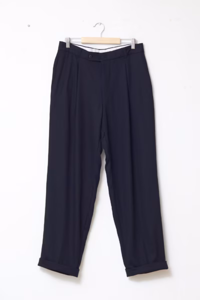Pantaloni Vintage Bleumarin din Lână Virgină 100% - Hugo Boss - M