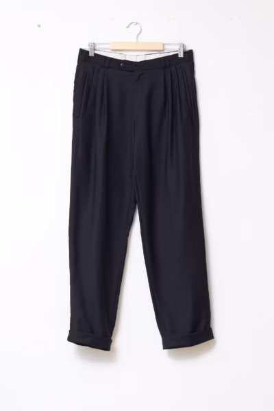 Pantaloni Vintage din Lână Virgină 100% cu Pense - Vintage - M