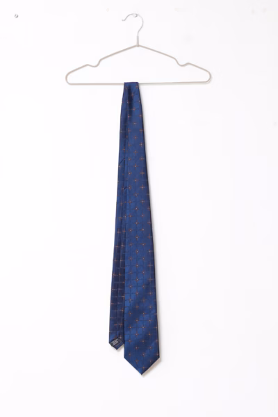 Cravată din Mătase Navy - Vintage - M
