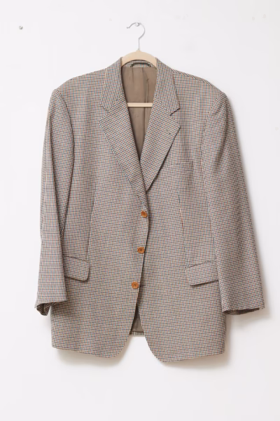 Sacou Vintage din Lână Pură Houndstooth - Eduard Dressler - L