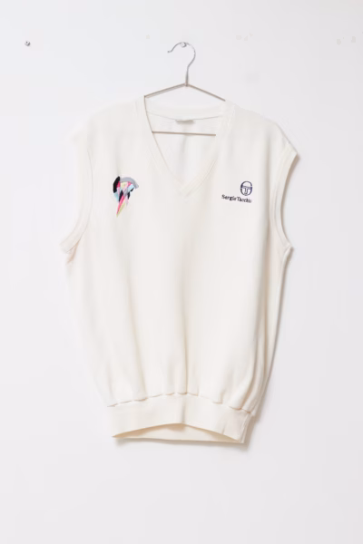 Vestă Vintage Sergio Tacchini V-Neck – Made in Italy / Stil Retro Tennis - Vintage - L