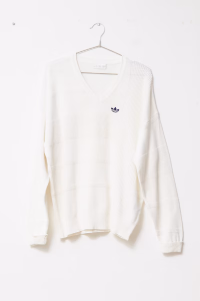 Pulover Vintage Adidas Trefoil cu decolteu în V - Adidas - L