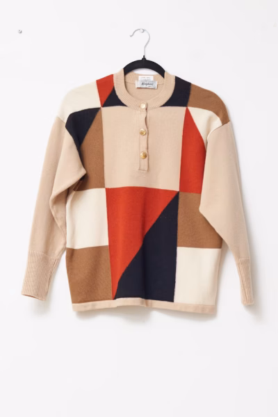 Pulover Pulover Vintage Margherita din 100% Lână Merinos - Vintage - S