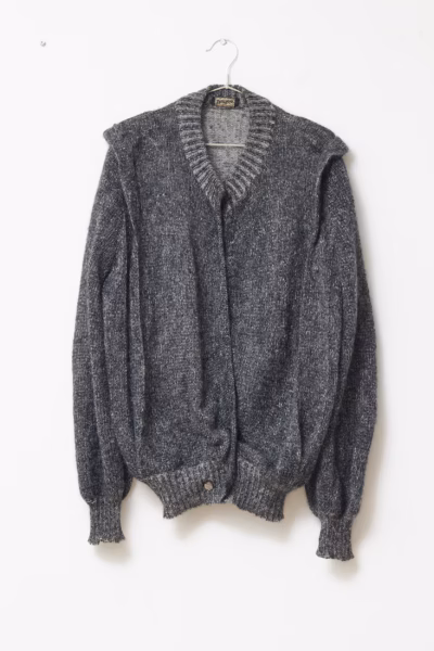 Cardigan Vintage Daniela din Amestec cu Lână – Gri Antracit Melanj - Vintage - L