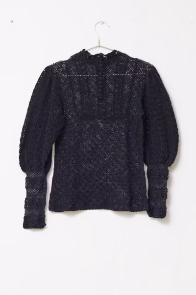 Bluză Vintage din dantelă croșetată manual - Vintage - XS