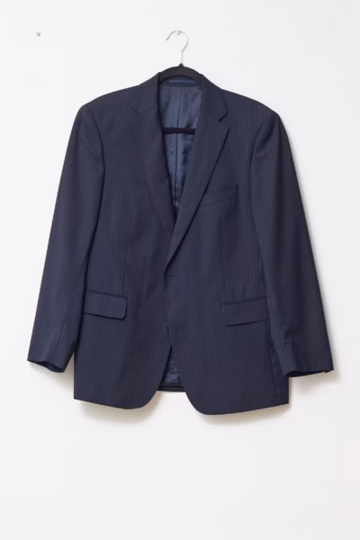 Sacou Business Vintage din 100% Lână Virgină Pinstripe Bleumarin - Eduard Dressler - M