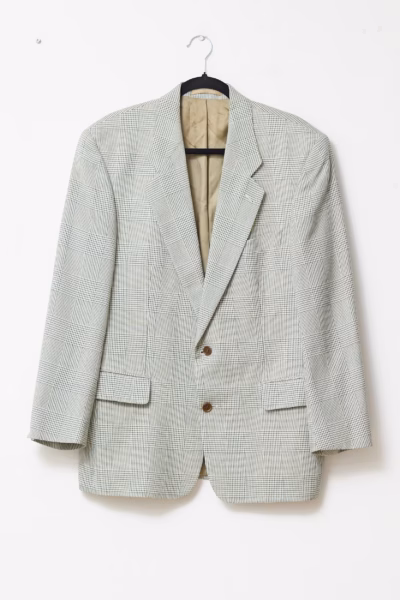 Sacou Vintage Strellson din Lână și Mătase Naturală – Carouri Prince of Wales - L