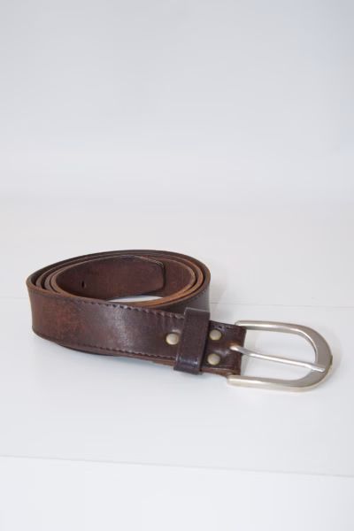 Curea din Piele Naturală Dark Brown - Vintage - 105