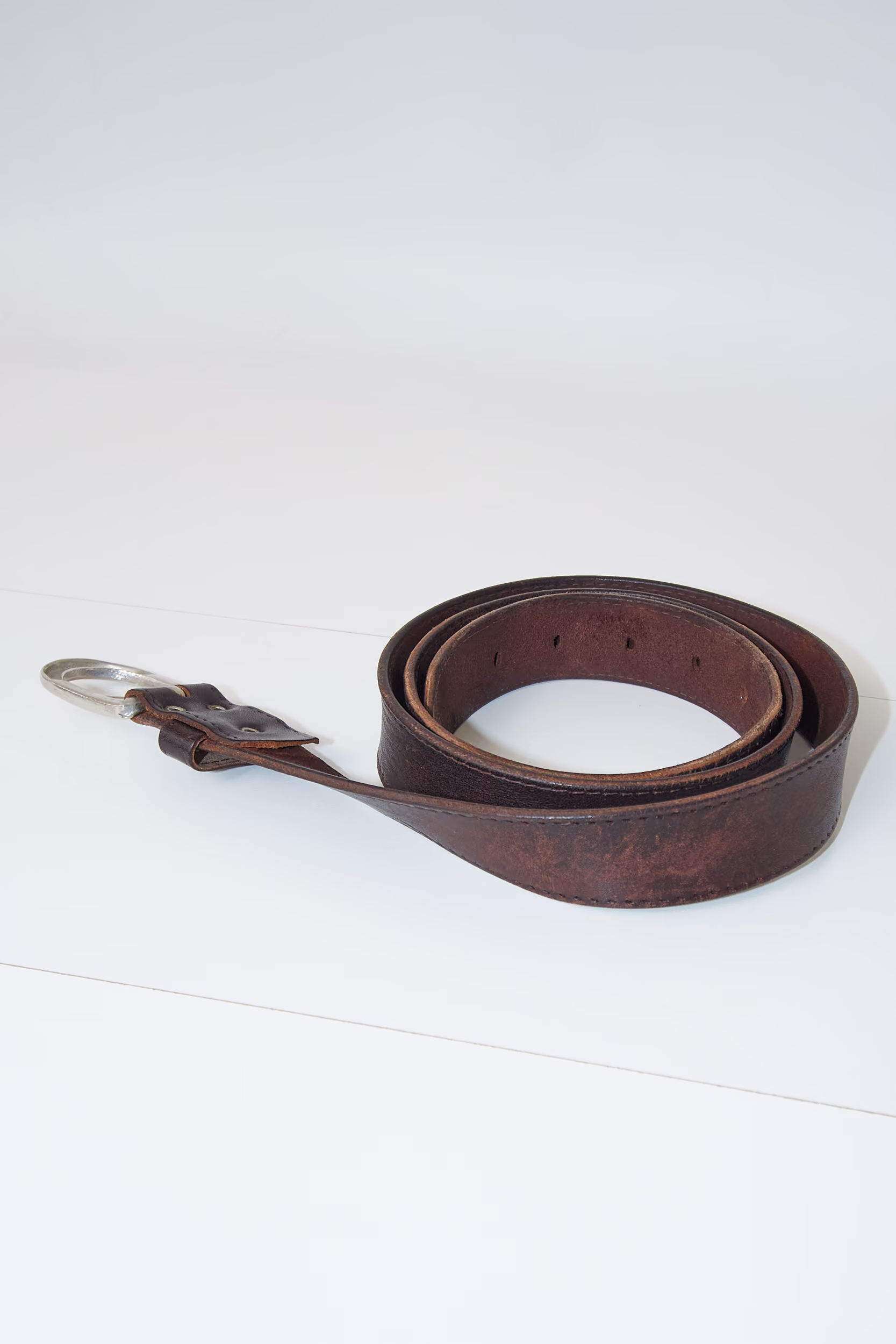Curea din Piele Naturală Dark Brown - Vintage - 105 - imagine 3