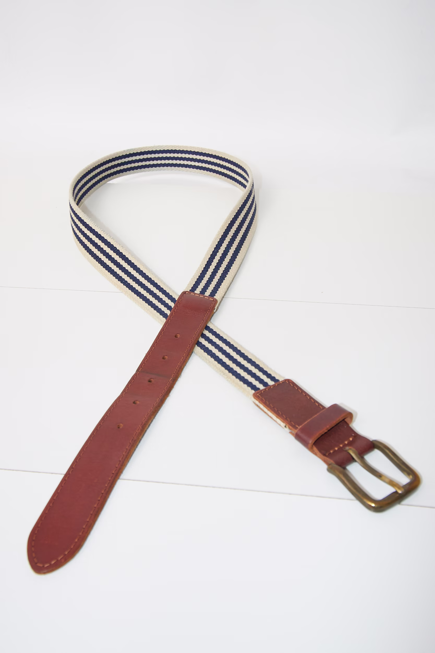 Curea din Textil și Piele Mariniere - Vintage - 100 - imagine 4