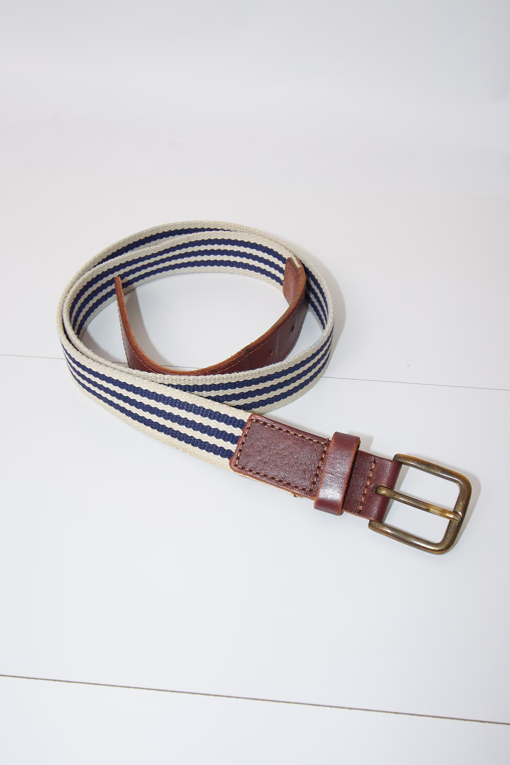 Curea din Textil și Piele Mariniere - Vintage - 100 - imagine 3