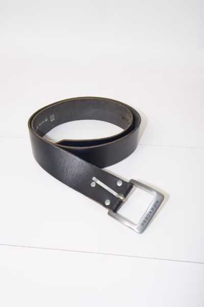 Curea din Piele Neagră No Excess - Vintage - 85