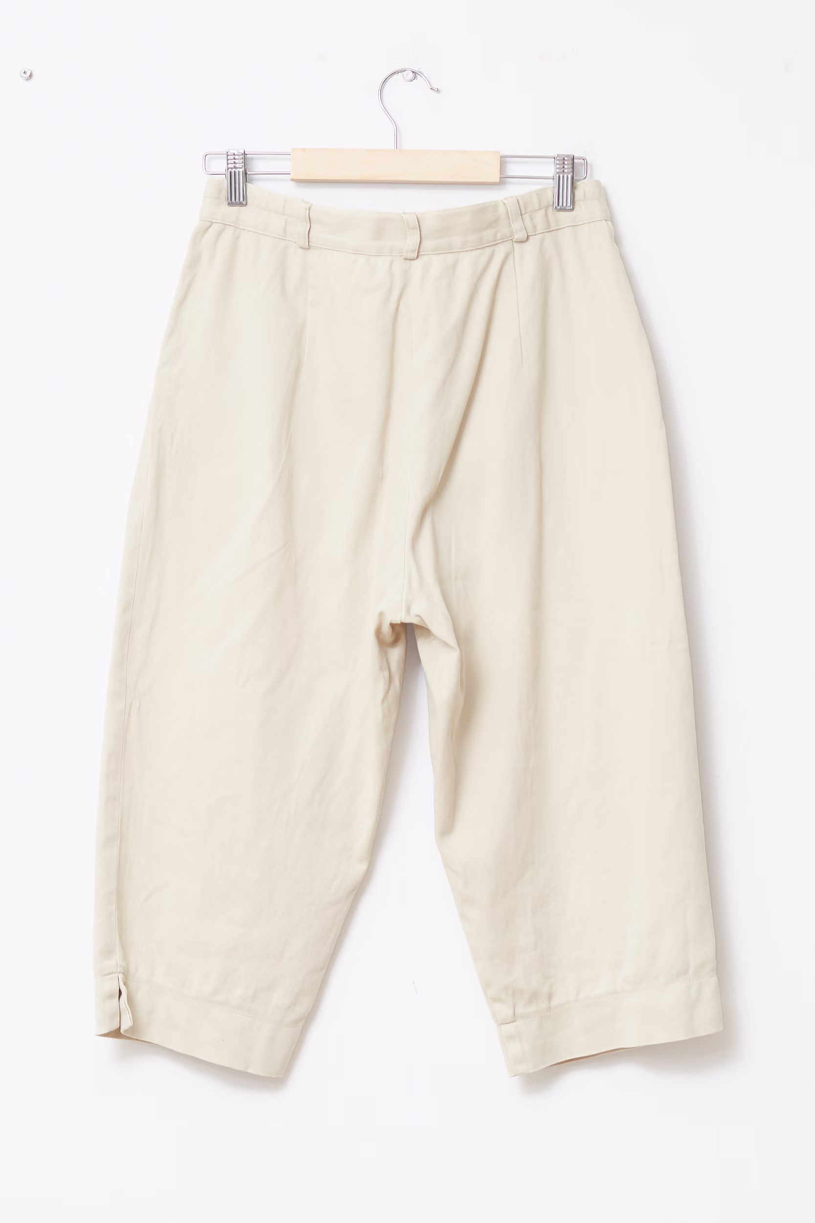 Pantaloni Capri Vintage din Bumbac Crem/ Y2K – S - imagine 3