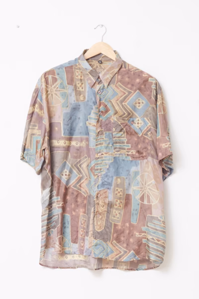 Cămașă True Vintage din 100% Mătase Naturală – State of Silk - L/XL