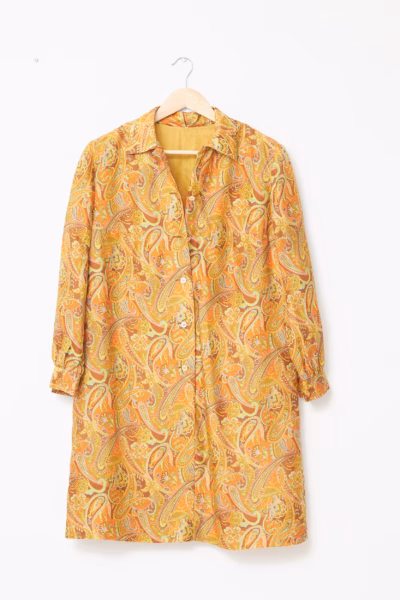 Rochie True Vintage din Mătase Naturală 100%, cu Imprimeu Paisley - M/L