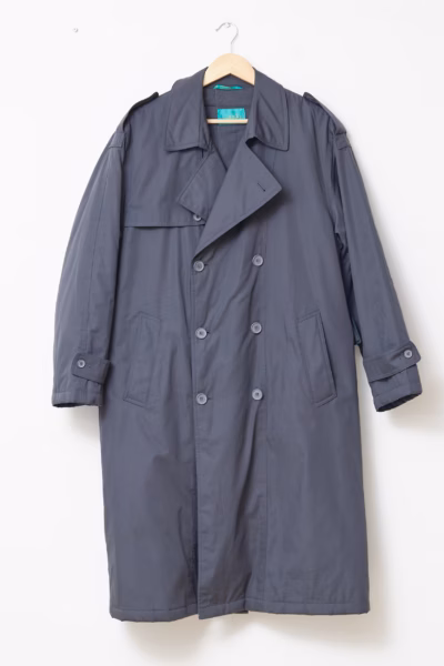 Trench / Palton Călduros vintage CANDA– Gri Petrol - L/XL