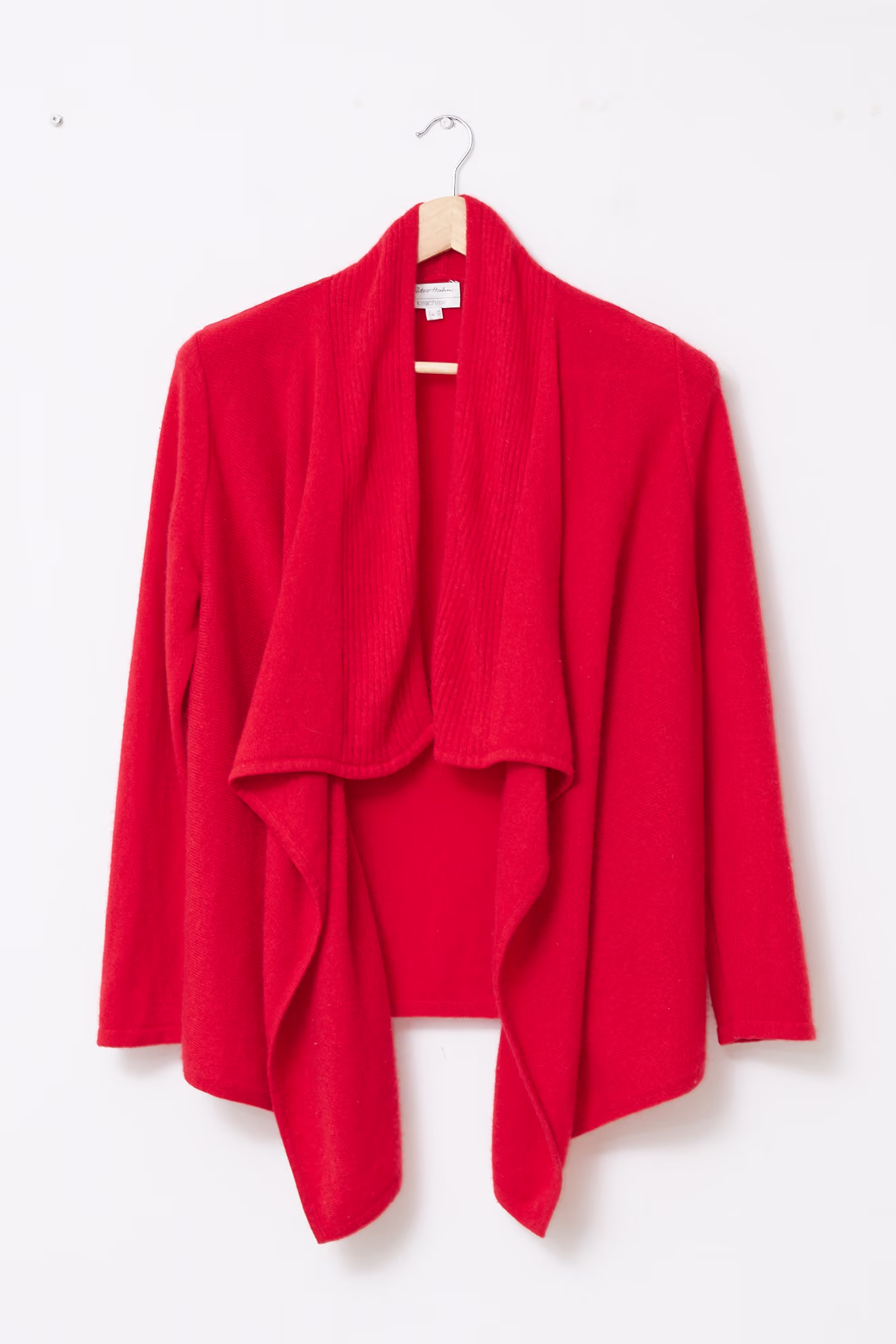 Cardigan Drapat din Cașmir 100% Roșu – Peter Hahn - M/L