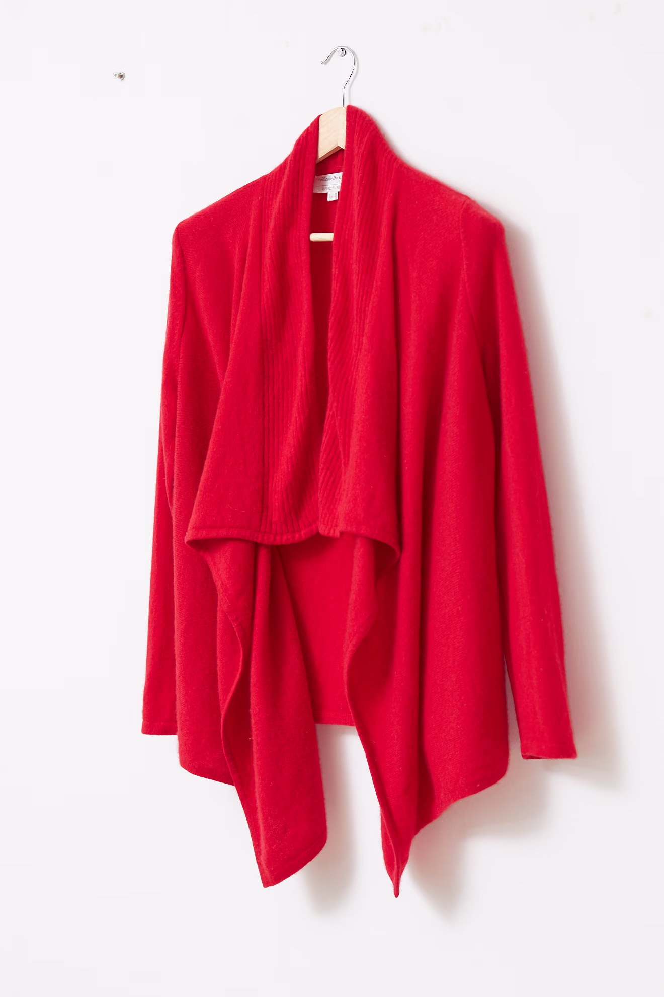 Cardigan Drapat din Cașmir 100% Roșu – Peter Hahn - M/L - imagine 5