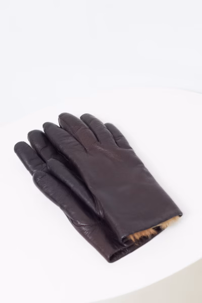Mănuși Clasice True Vintage din Piele Naturală – Căptușite cu Blană Naturală - M/L
