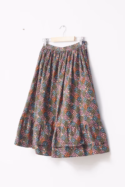 Fustă Vintage Midi Floral Patchwork din Bumbac 100% – Mărime S / XS