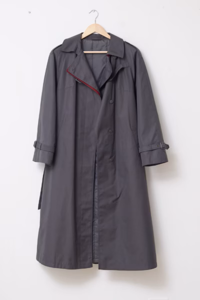 Trench Maxi Vătuit Gri Petrol Unisex– Mărime L / XL