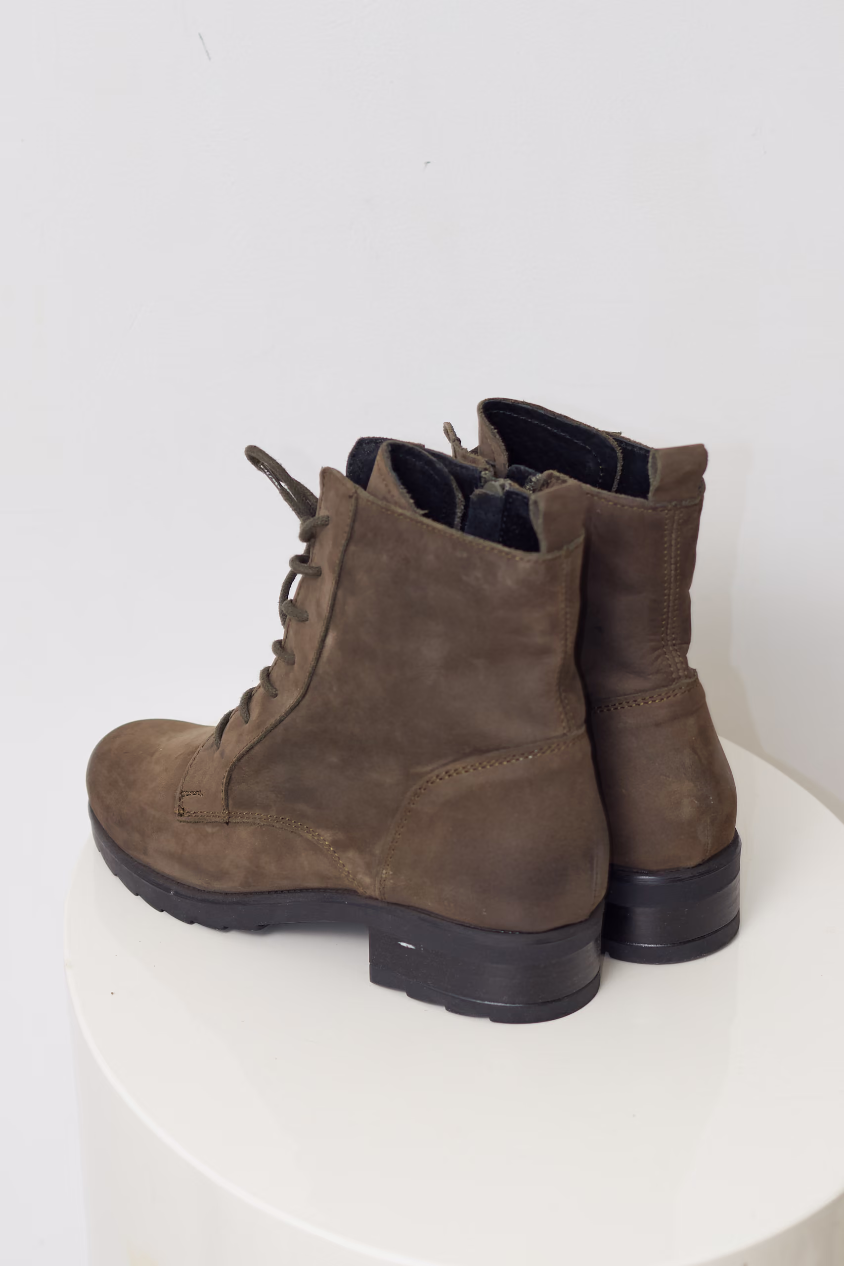 Bocanci din Piele Naturală Nubuc Kaki - 37 - imagine 4