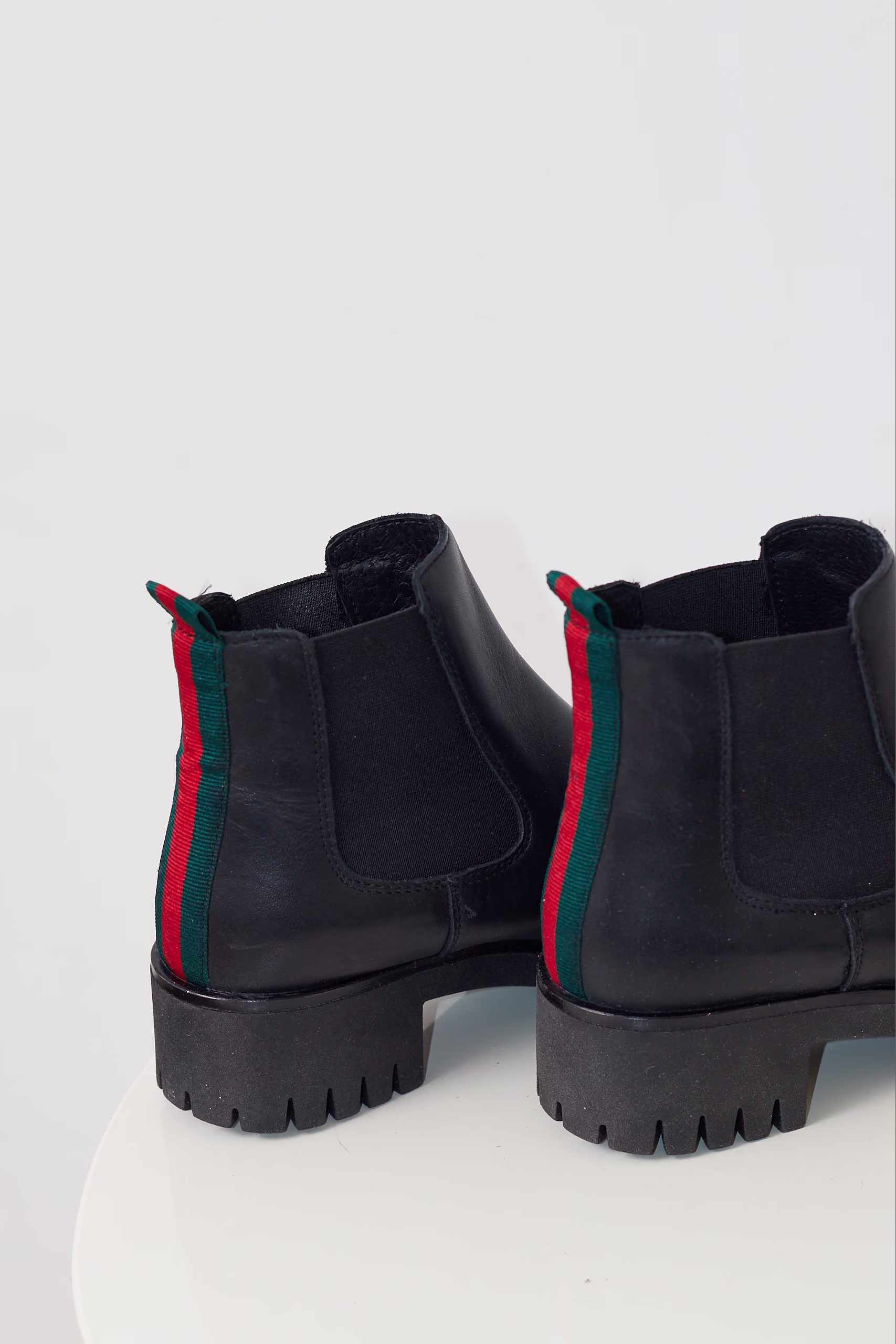 Ghete Chelsea din Piele Naturală Neagră Cu Detaliu Multicolor- 38 - imagine 6